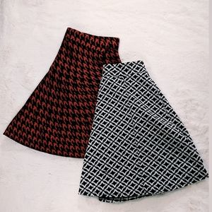 Forever 21 Black and White Checkered Skater Skirt